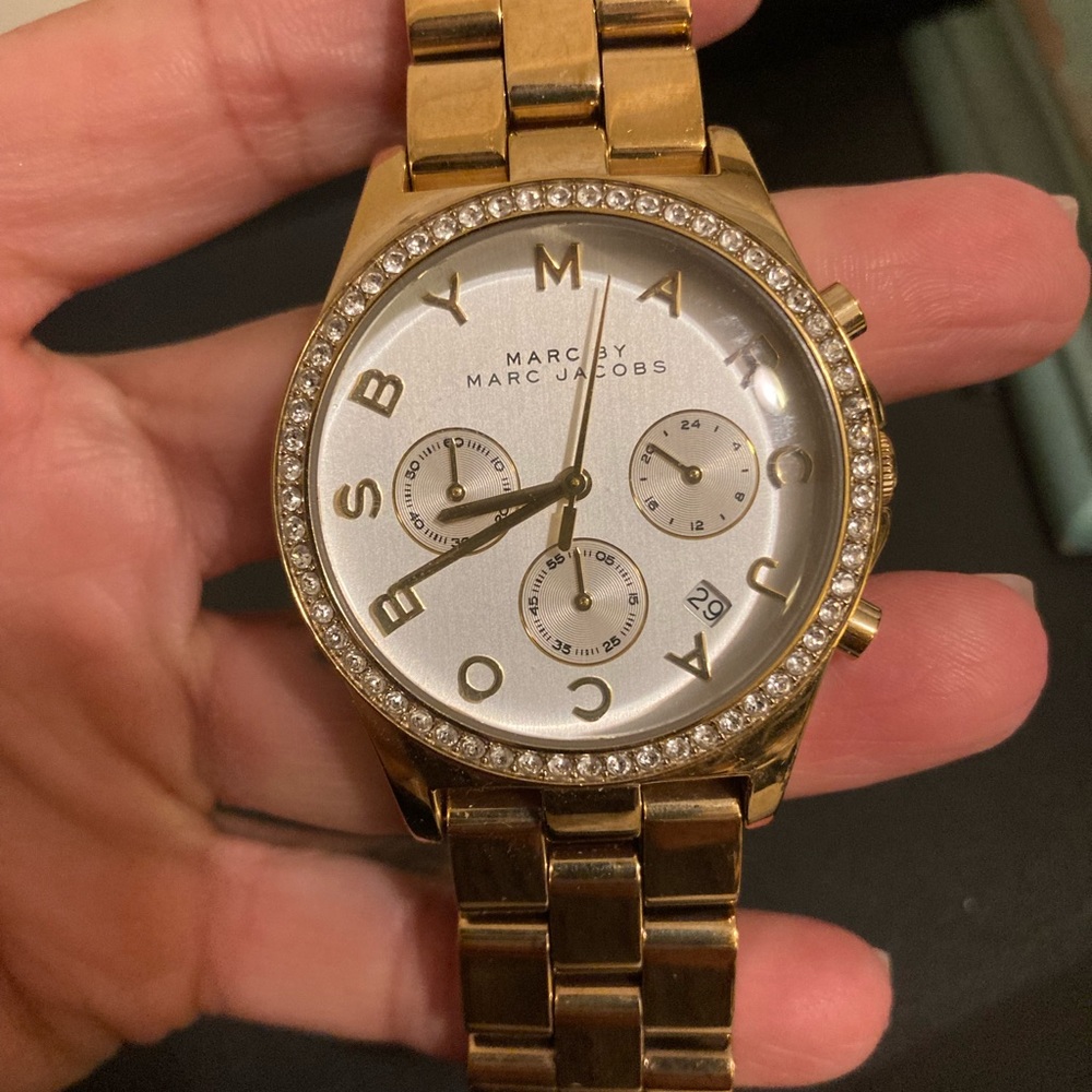 Authentic Marc By Marc Jacobs Gold With Stones Watch